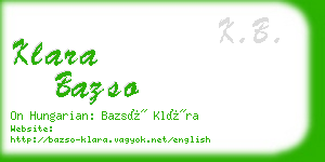 klara bazso business card